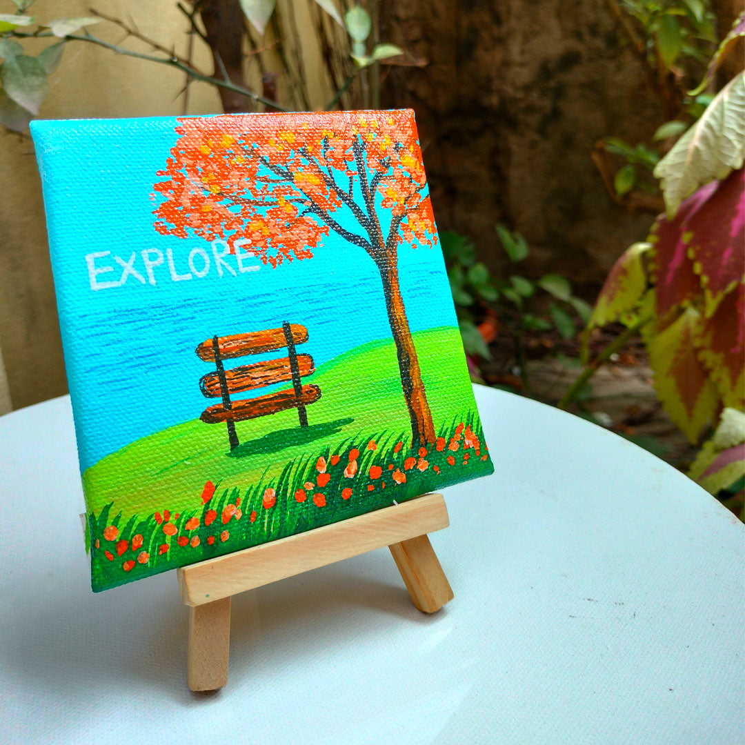Craftooba Hand Painted Impasto Small Canvas Art Explore | Small Canvas | Canvas | Canvas Painting | Paintings | Canvas Art |
