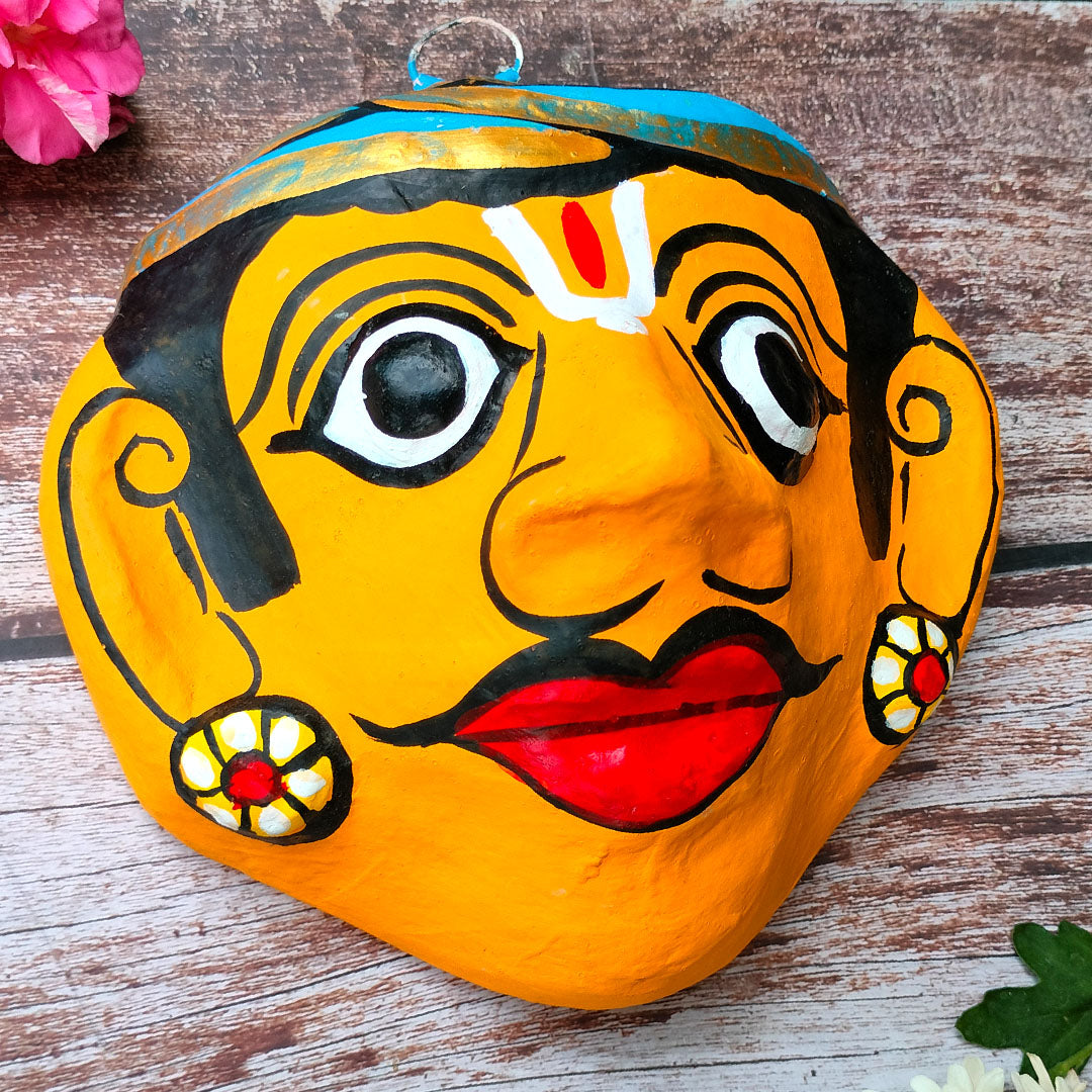Cheriyal Mask of a Man – Hand Painted (8 x 4 inches)