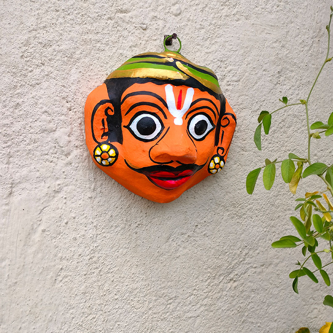 Cheriyal Mask of a Man – Hand Painted (8 x 4 inches)