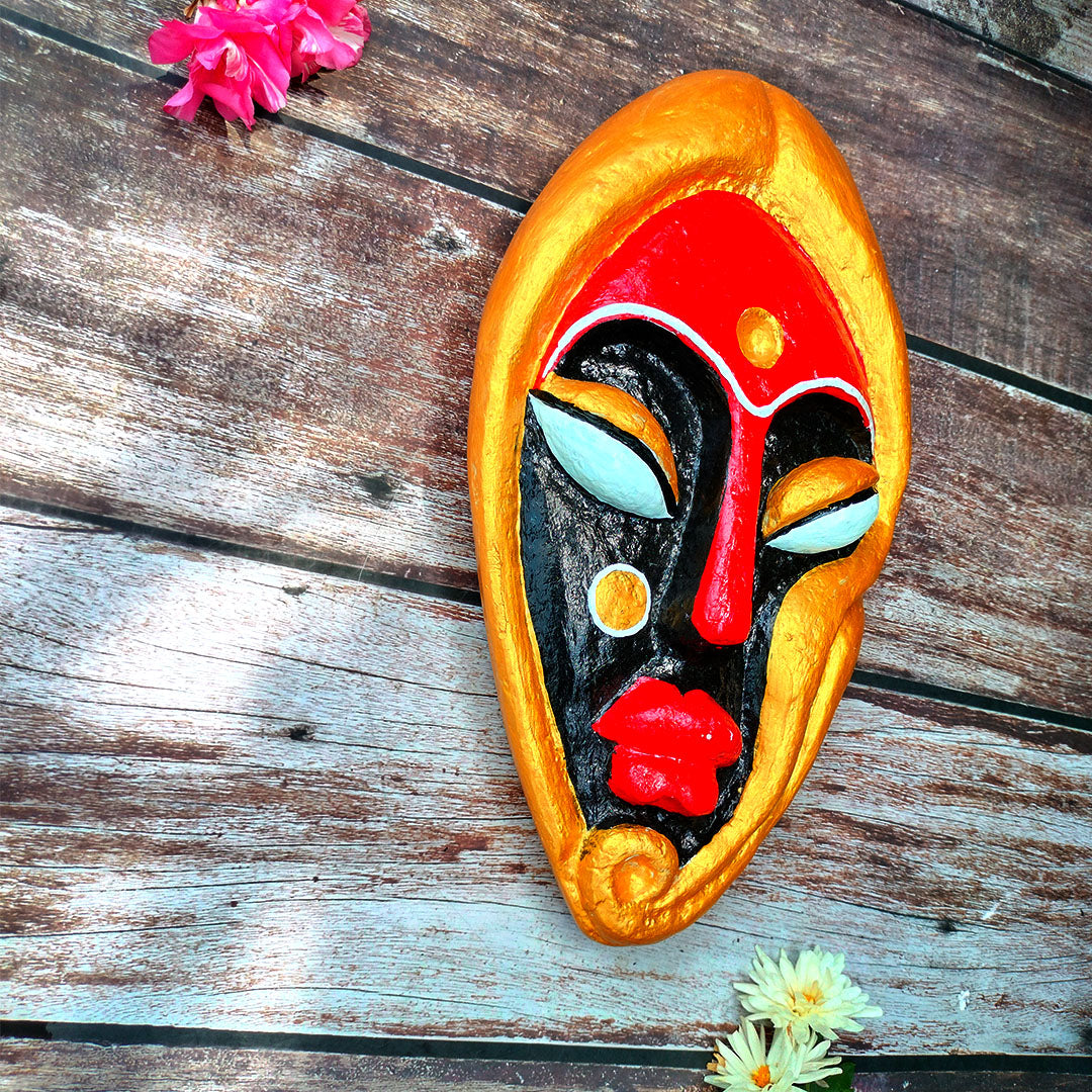 Handcrafted Paper-Mâché Mask – Bold Tribal Expression (Wall Hanging)