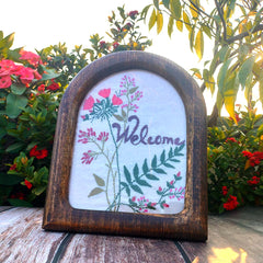 Craftooba Hand Crafted Embroidered Artwork | Crafted by Rural Bengal Women | Wooden U-Frame for Wall & Shelf Décor