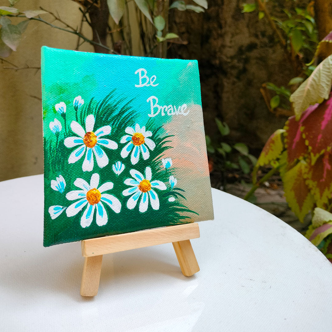 Craftooba Hand-Painted Mini Canvas Art – “Be Brave”