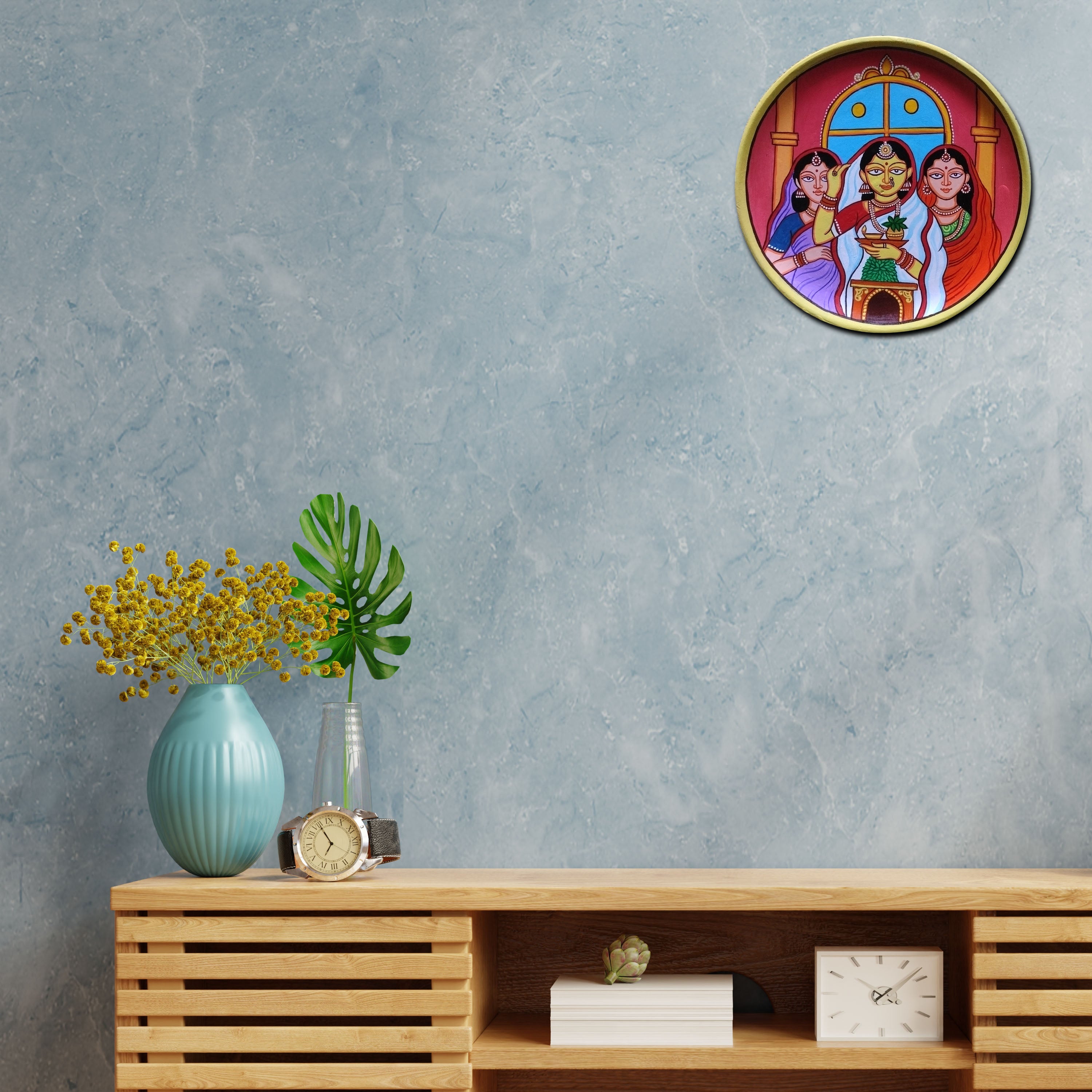 3 WOMEN TULSI MANCHA WALL PLATE