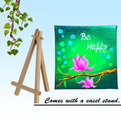 Craftooba Be Happy - Hand-Painted Mini Canvas Art | Uplifting & Inspirational Home Décor