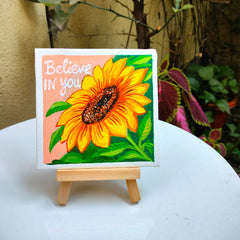 Craftooba Hand-Painted Mini Canvas Art – “Believe in You”