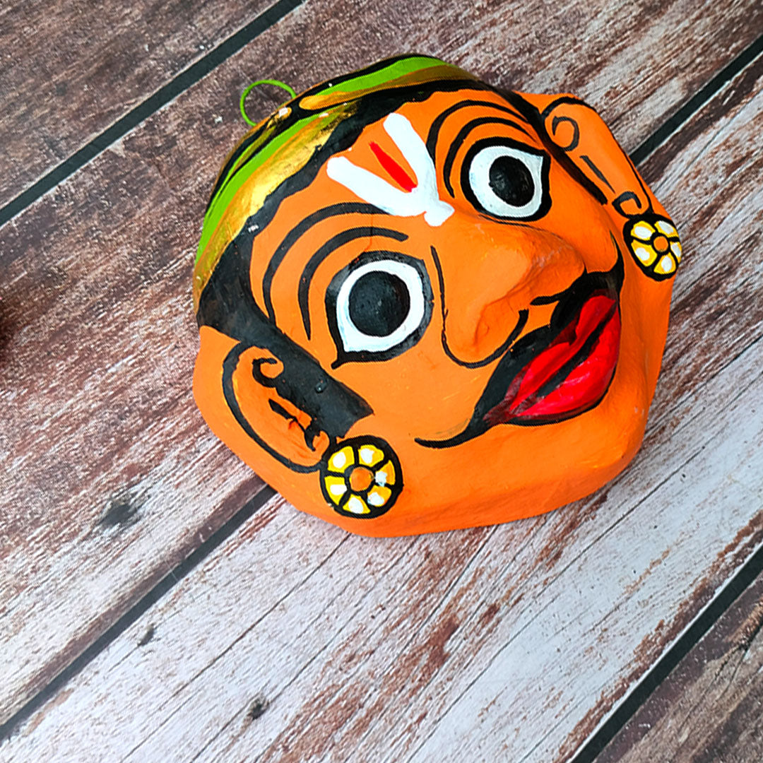 Cheriyal Mask of a Man – Hand Painted (8 x 4 inches)