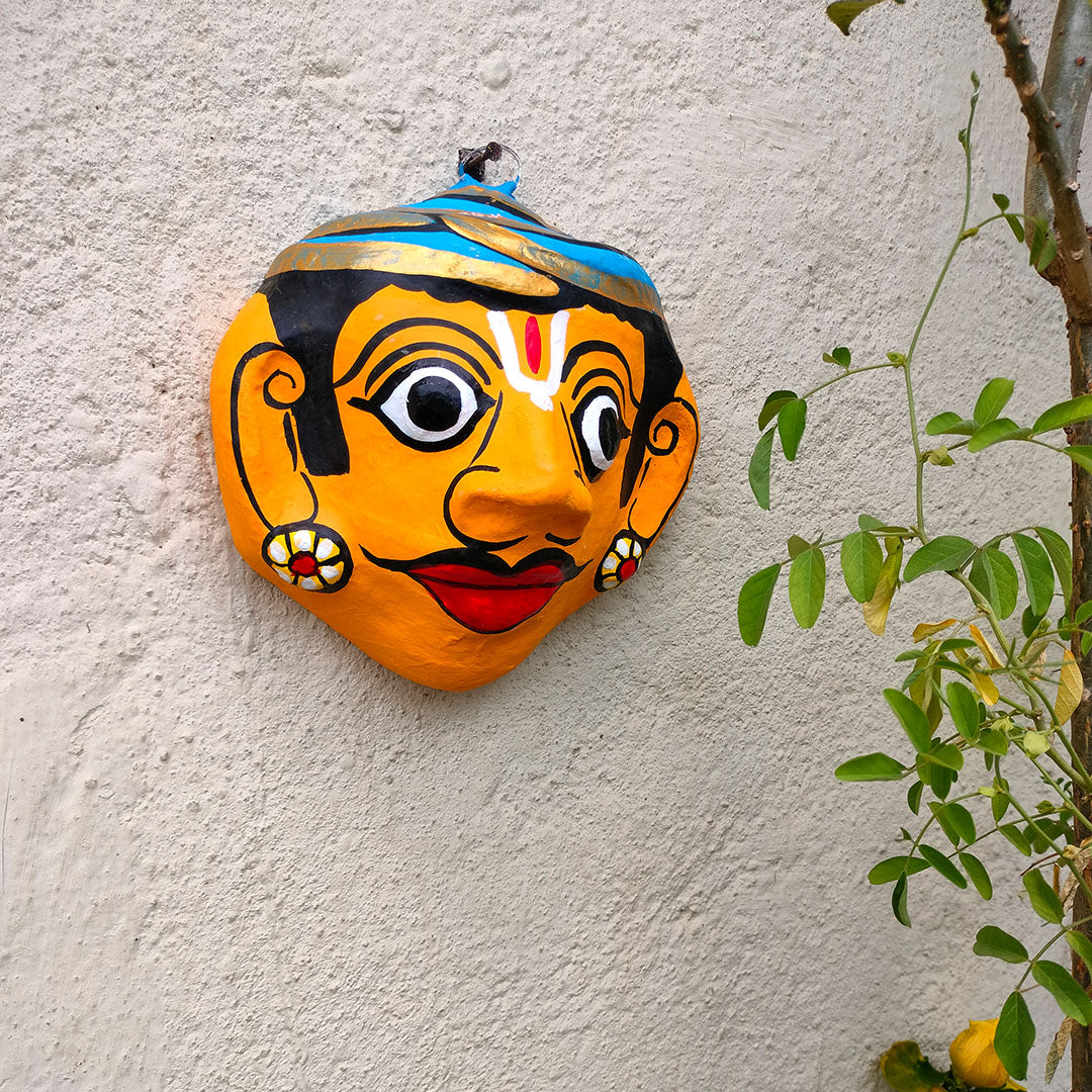 Cheriyal Mask of a Man – Hand Painted (8 x 4 inches)