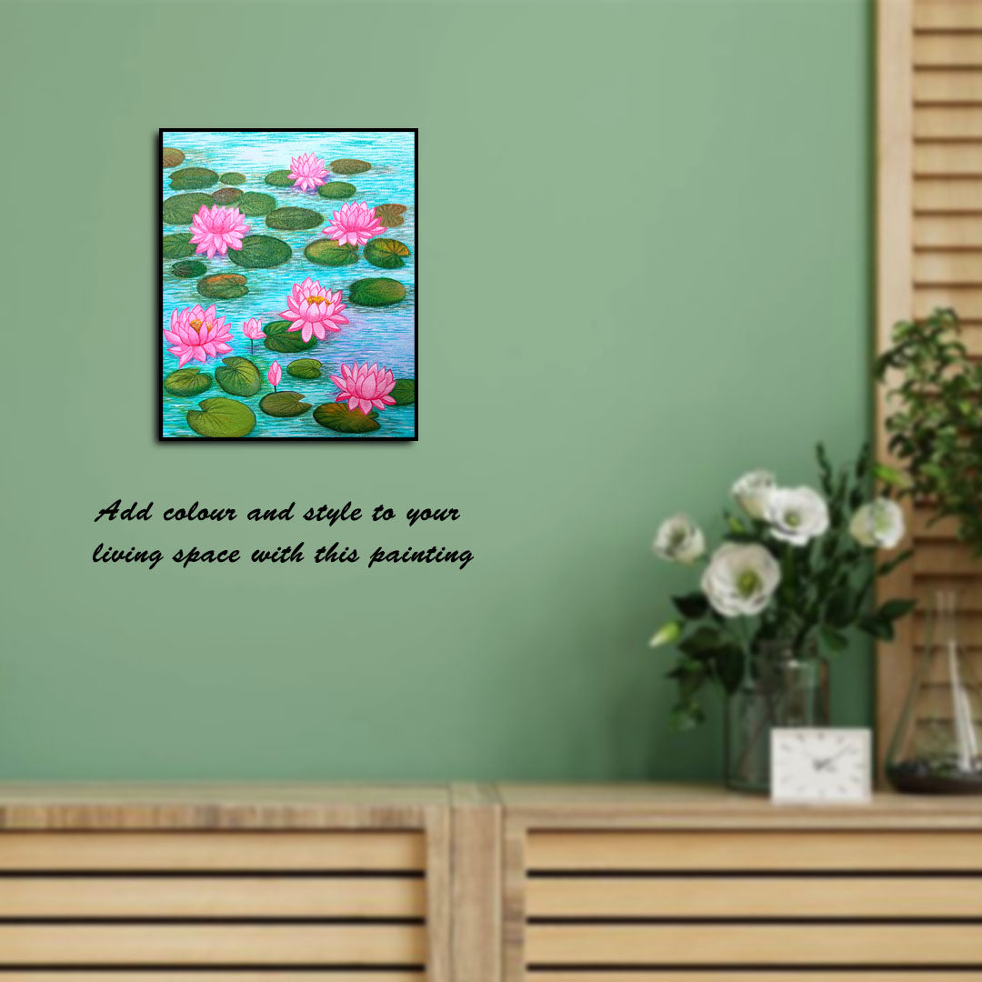 Product image Craftooba Unframed Original Canvas Paintings Lotus | Paintings | Handpainting | Canvas painting | Unframed | Original Painting |