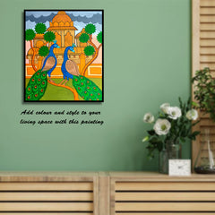 Craftooba Unframed Original Canvas Paintings Peacock | Paintings | Handpainting | Canvas painting | Unframed | Original Painting |
