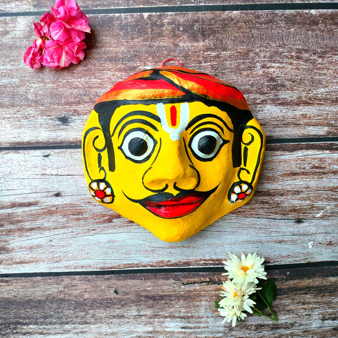Cheriyal Mask of a Man – Hand Painted (8 x 4 inches)