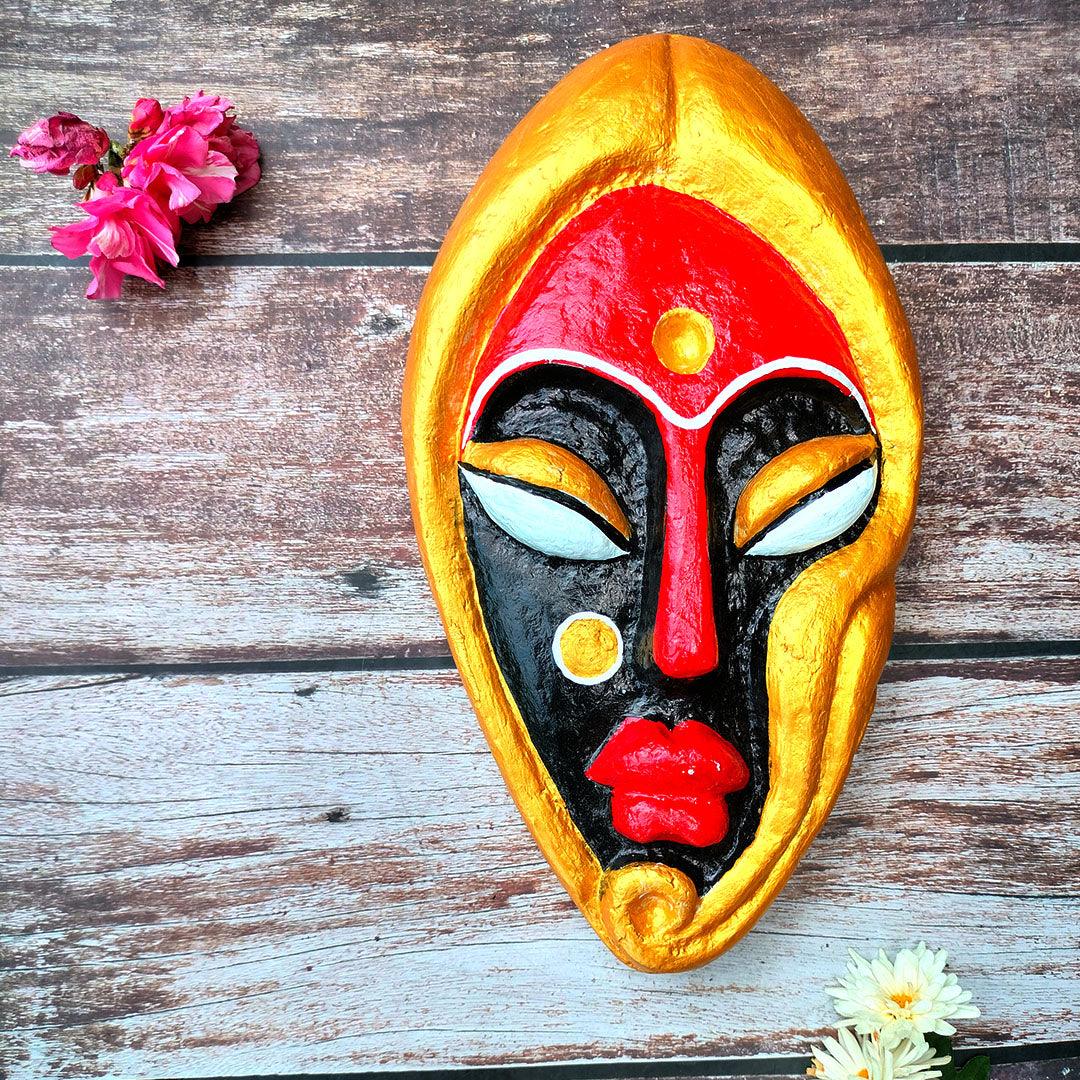 Handcrafted Paper-Mâché Mask – Bold Tribal Expression (Wall Hanging)
