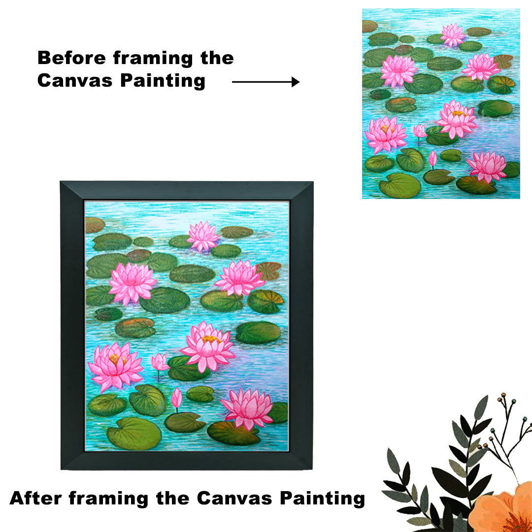 Product image Craftooba Unframed Original Canvas Paintings Lotus | Paintings | Handpainting | Canvas painting | Unframed | Original Painting |