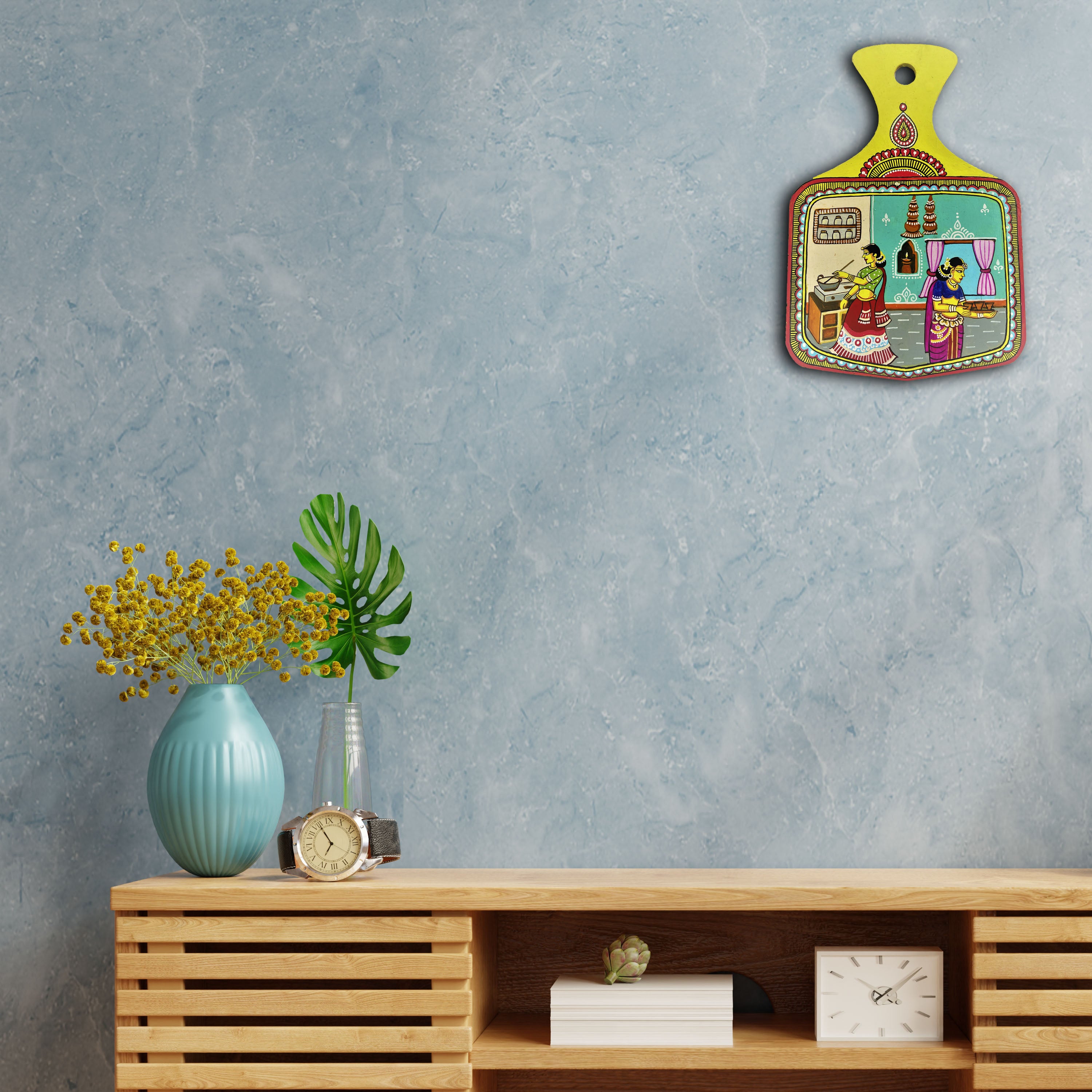 Two women in kitchen wall plate