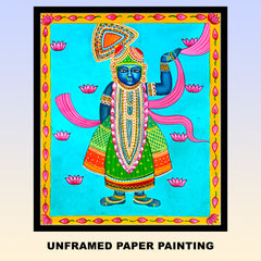 Craftooba Unframed Original Paper Paintings Sreenathji | Paintings | Handpainting | Paper painting | Unframed | Original Painting |