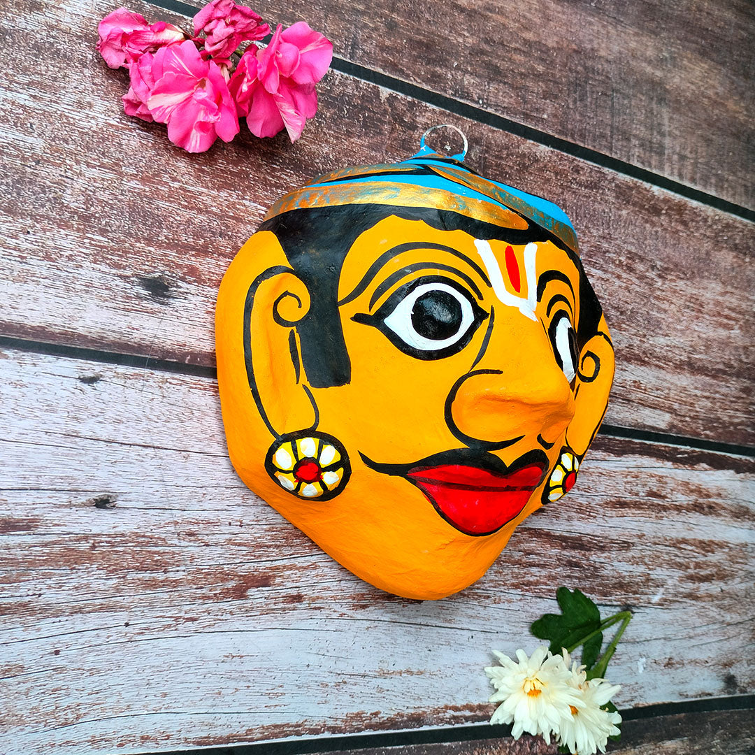 Cheriyal Mask of a Man – Hand Painted (8 x 4 inches)
