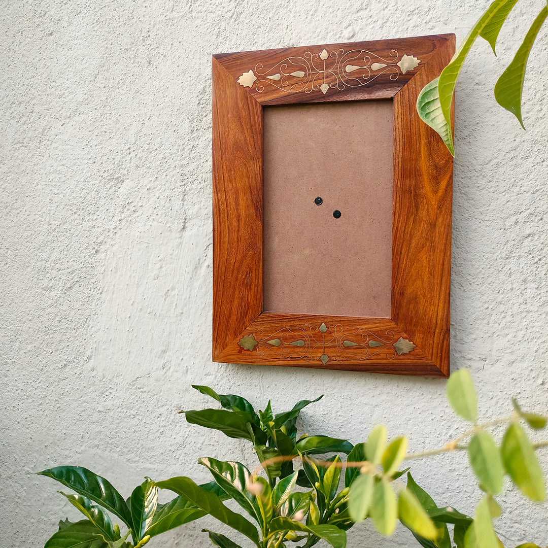 Product image Craftooba Premium Handcrafted Metal Inlay Wooden Frame – 8x5 inch Photo Display | Photo frame | Wooden photo Frame |