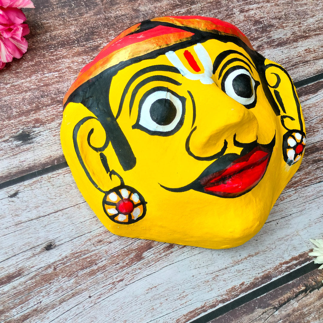 Cheriyal Mask of a Man – Hand Painted (8 x 4 inches)