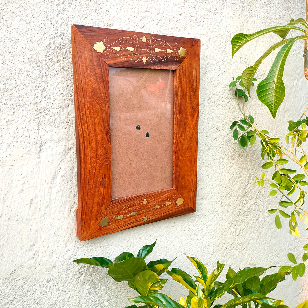 Product image Craftooba Premium Handcrafted Metal Inlay Wooden Frame – 8x5 inch Photo Display | Photo frame | Wooden photo Frame |