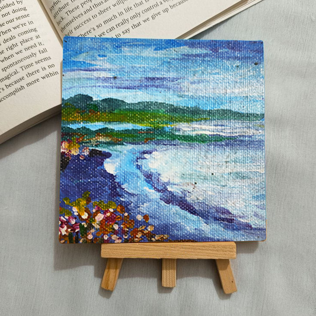 Craftooba Hand-Painted Mini Canvas Art Pack Of 5 | Hand Painted Canvas | Pack of 5 | Gift |