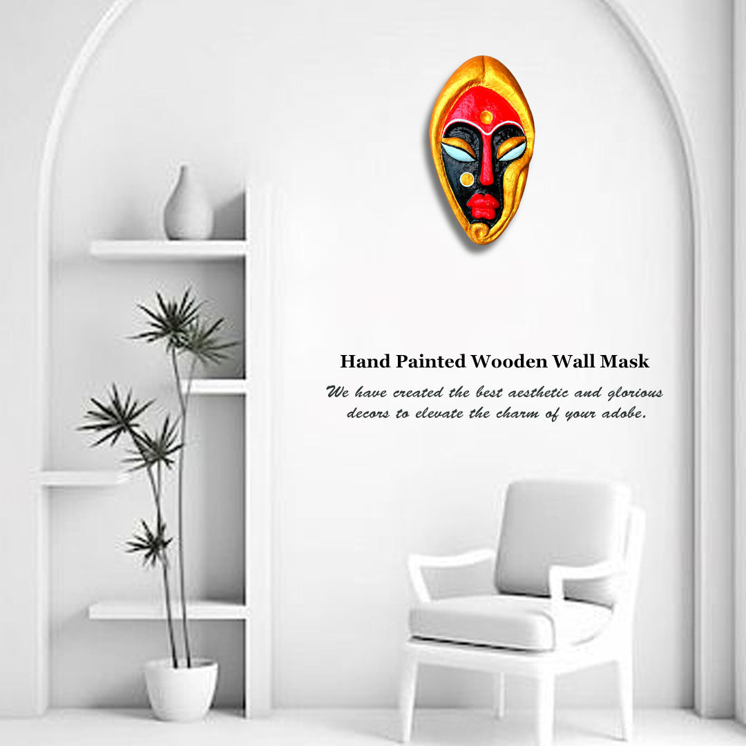 Handcrafted Paper-Mâché Mask – Bold Tribal Expression (Wall Hanging)