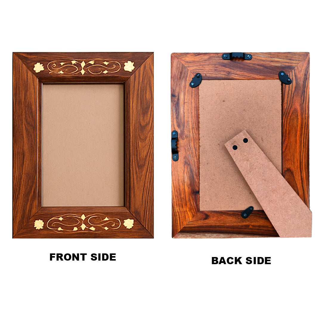 Product image Craftooba Premium Handcrafted Metal Inlay Wooden Frame – 8x5 inch Photo Display | Photo frame | Wooden photo Frame |
