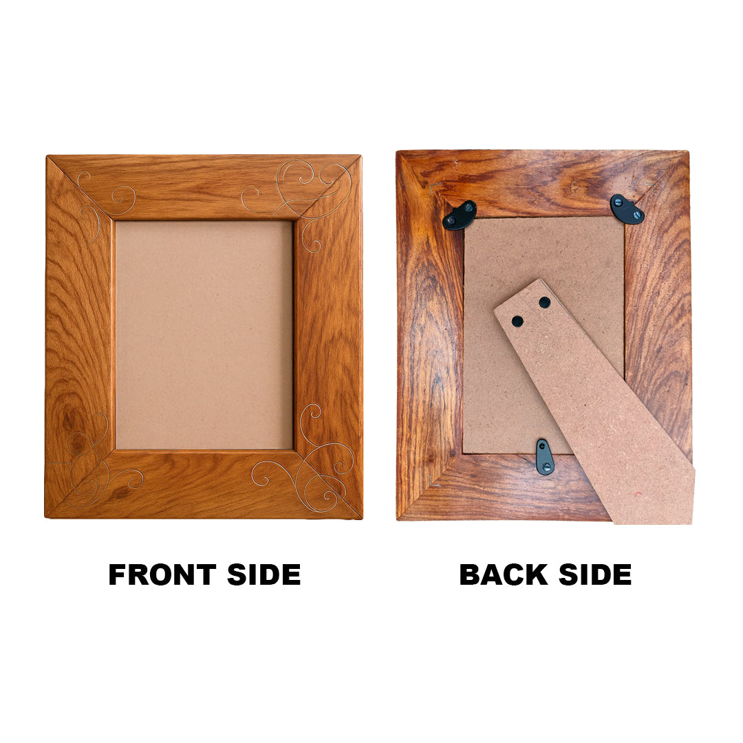 Product image Craftooba Premium Handcrafted Metal Inlay Wooden Table Top Frame – 5.5 x 3.5 inch Photo Display | Photo frame | Wooden photo Frame |