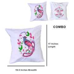 Kantha Hand Embroidered Cushion Covers – 100% Cotton | Set of 2 | Craftooba
