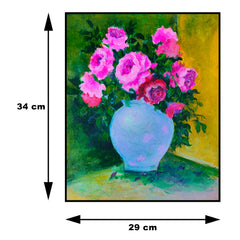 Craftooba Unframed Original Canvas Paintings Flower vase | Paintings | Handpainting | Canvas painting | Unframed | Original Painting |