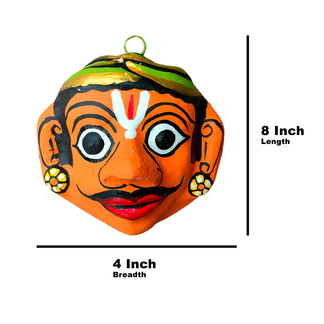 Cheriyal Mask of a Man – Hand Painted (8 x 4 inches)