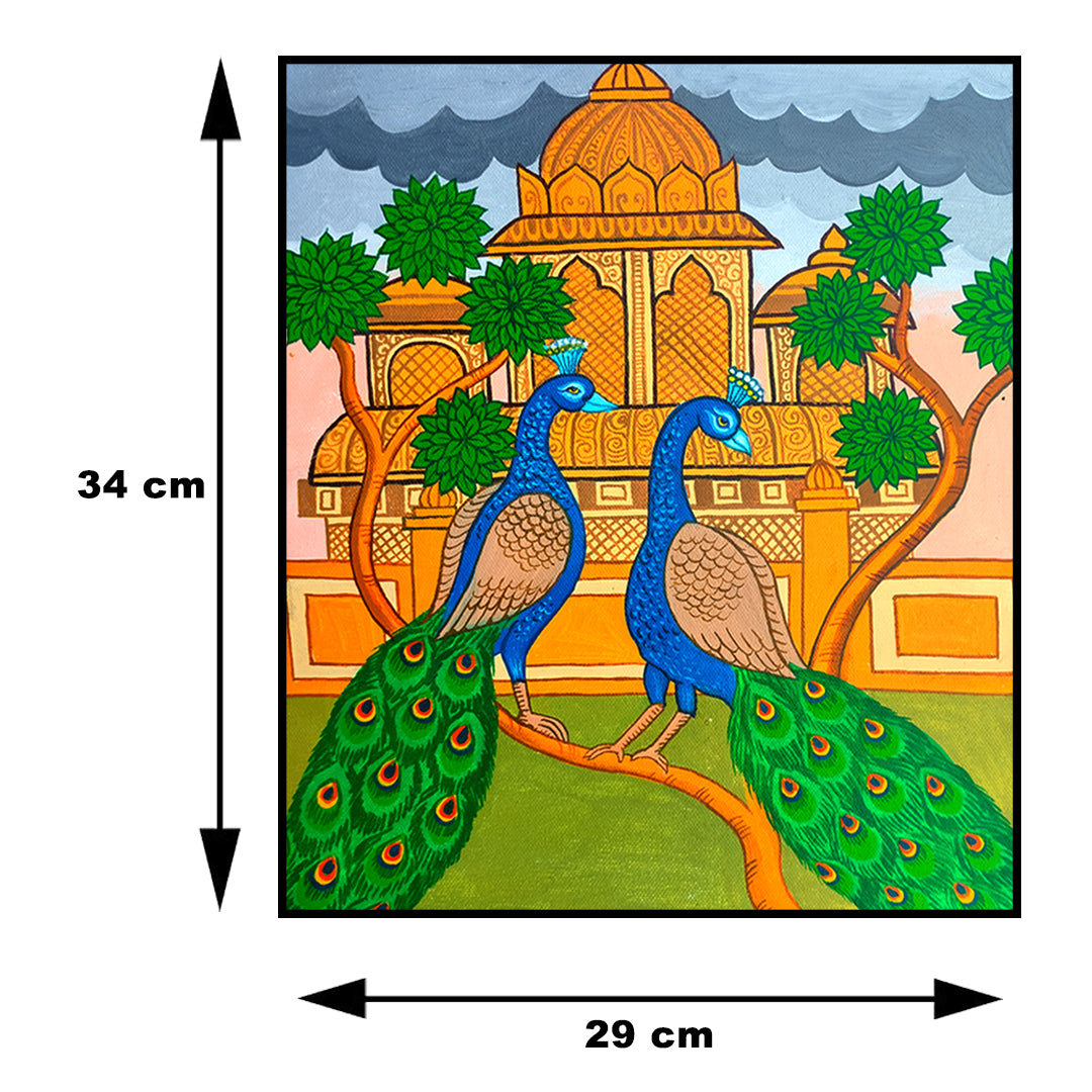 Craftooba Unframed Original Canvas Paintings Peacock | Paintings | Handpainting | Canvas painting | Unframed | Original Painting |