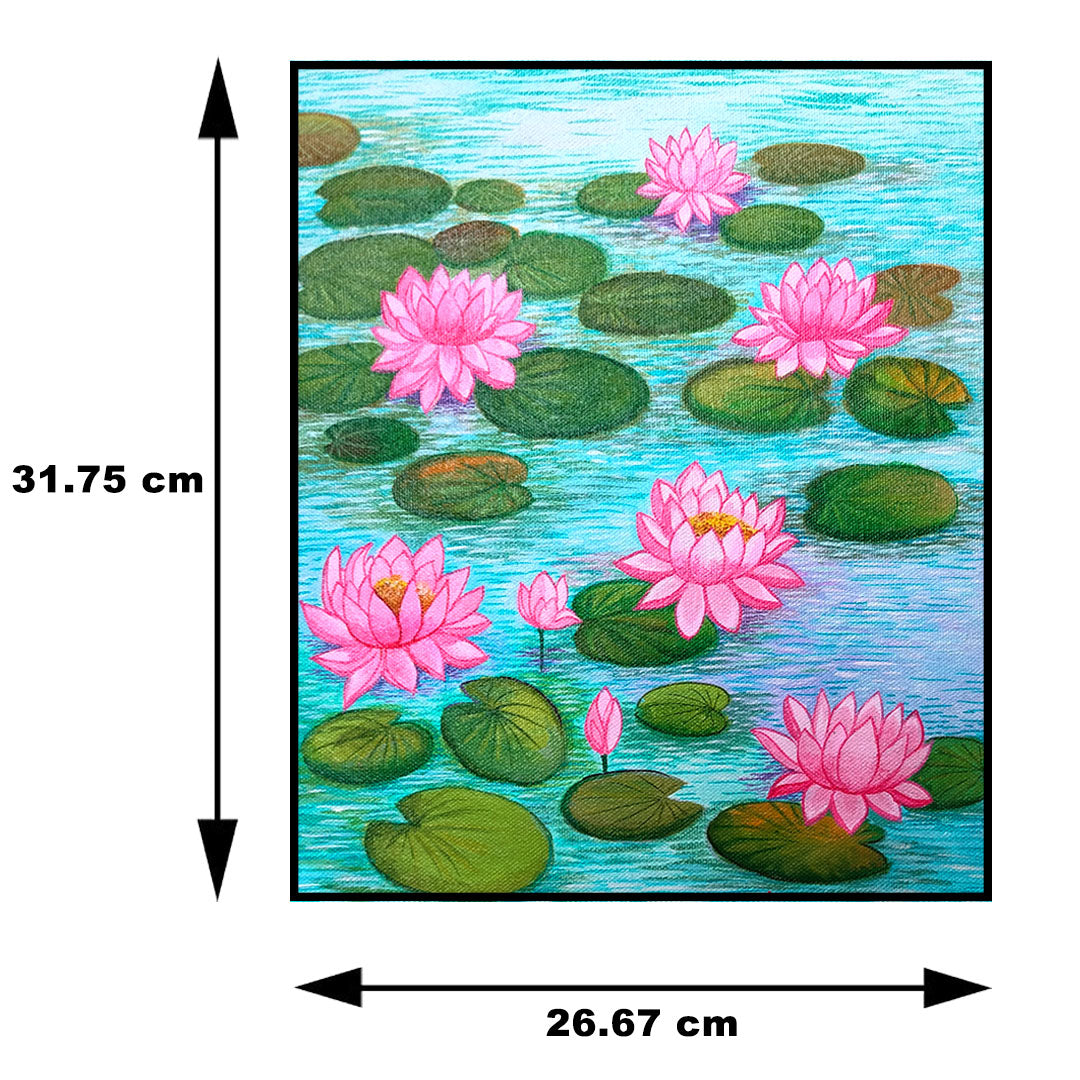 Product image Craftooba Unframed Original Canvas Paintings Lotus | Paintings | Handpainting | Canvas painting | Unframed | Original Painting |