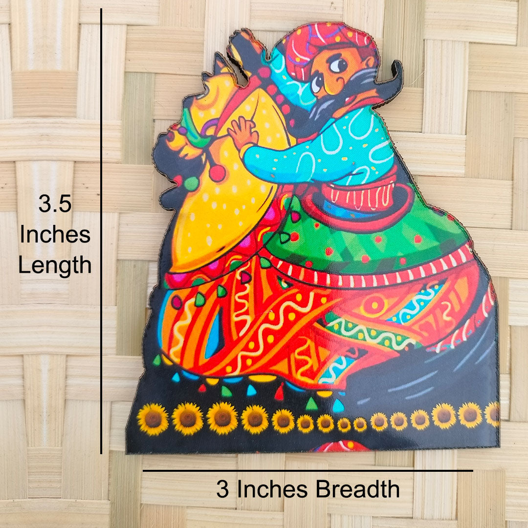 Craftooba Handcrafted Traditional Rajasthani Folk Art Horse Rider Decorative Fridge Magnet