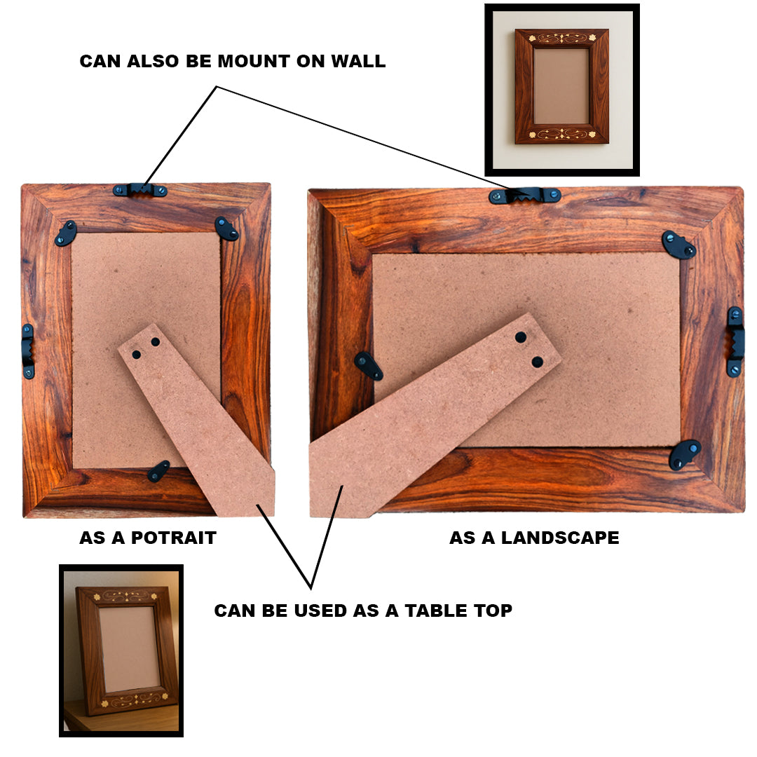 Product image Craftooba Premium Handcrafted Metal Inlay Wooden Frame – 8x5 inch Photo Display | Photo frame | Wooden photo Frame |