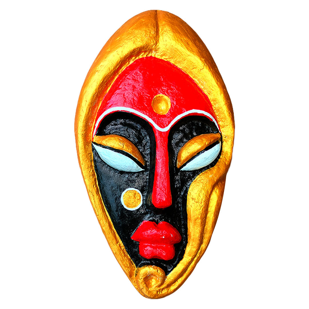 Handcrafted Paper-Mâché Mask – Bold Tribal Expression (Wall Hanging)