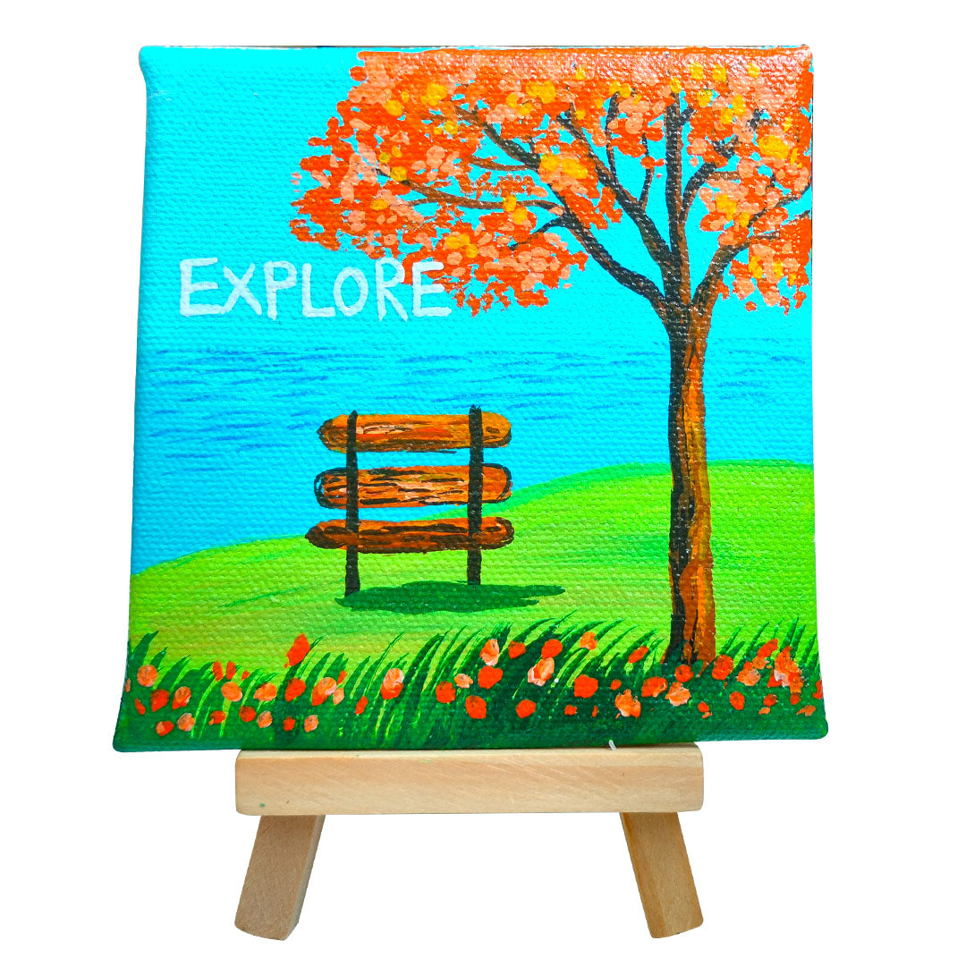 Craftooba Hand Painted Impasto Small Canvas Art Explore | Small Canvas | Canvas | Canvas Painting | Paintings | Canvas Art |