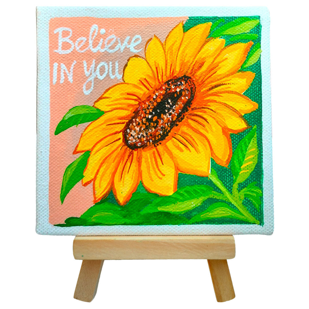 Craftooba Hand-Painted Mini Canvas Art – “Believe in You”