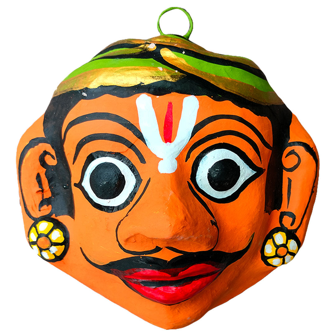 Cheriyal Mask of a Man – Hand Painted (8 x 4 inches)