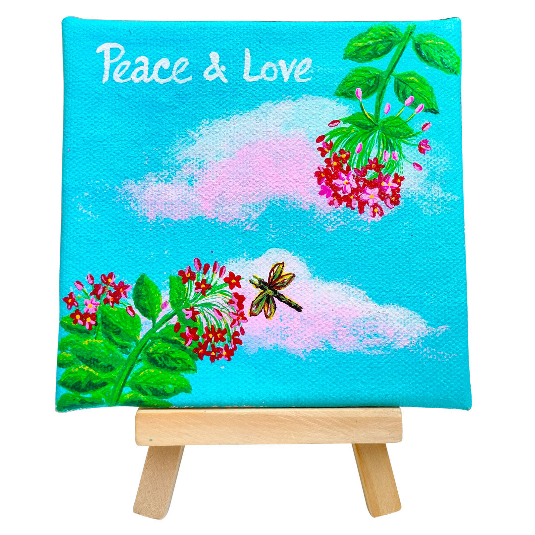 Craftooba Hand-Painted Mini Canvas Art – Vibrant Floral Landscape