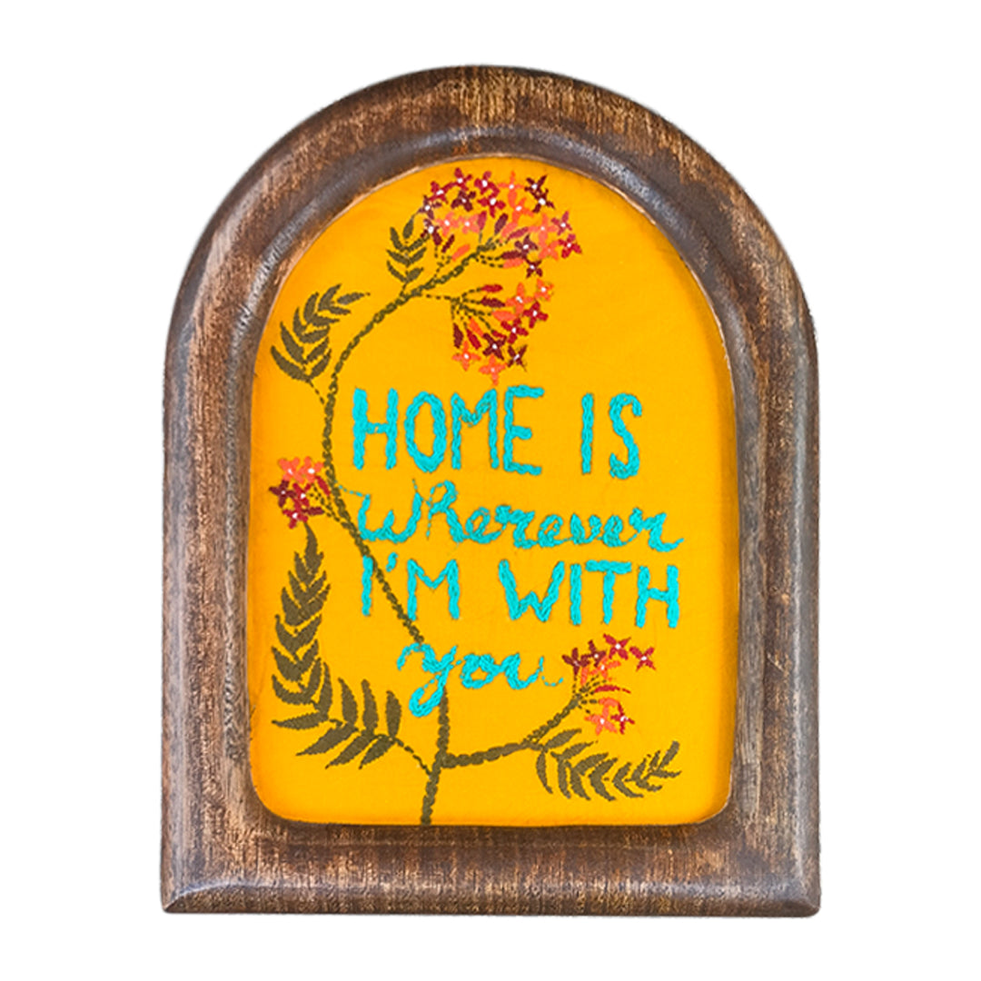 Craftooba Hand Crafted Embroidered Artwork | Crafted by Rural Bengal Women | Wooden U-Frame for Wall & Shelf Décor