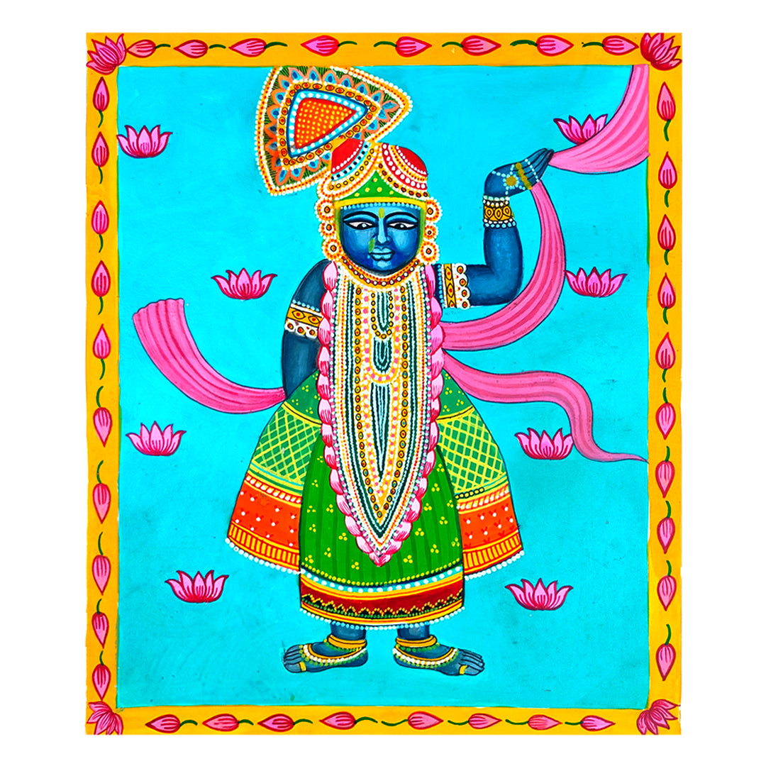 Craftooba Unframed Original Paper Paintings Sreenathji | Paintings | Handpainting | Paper painting | Unframed | Original Painting |
