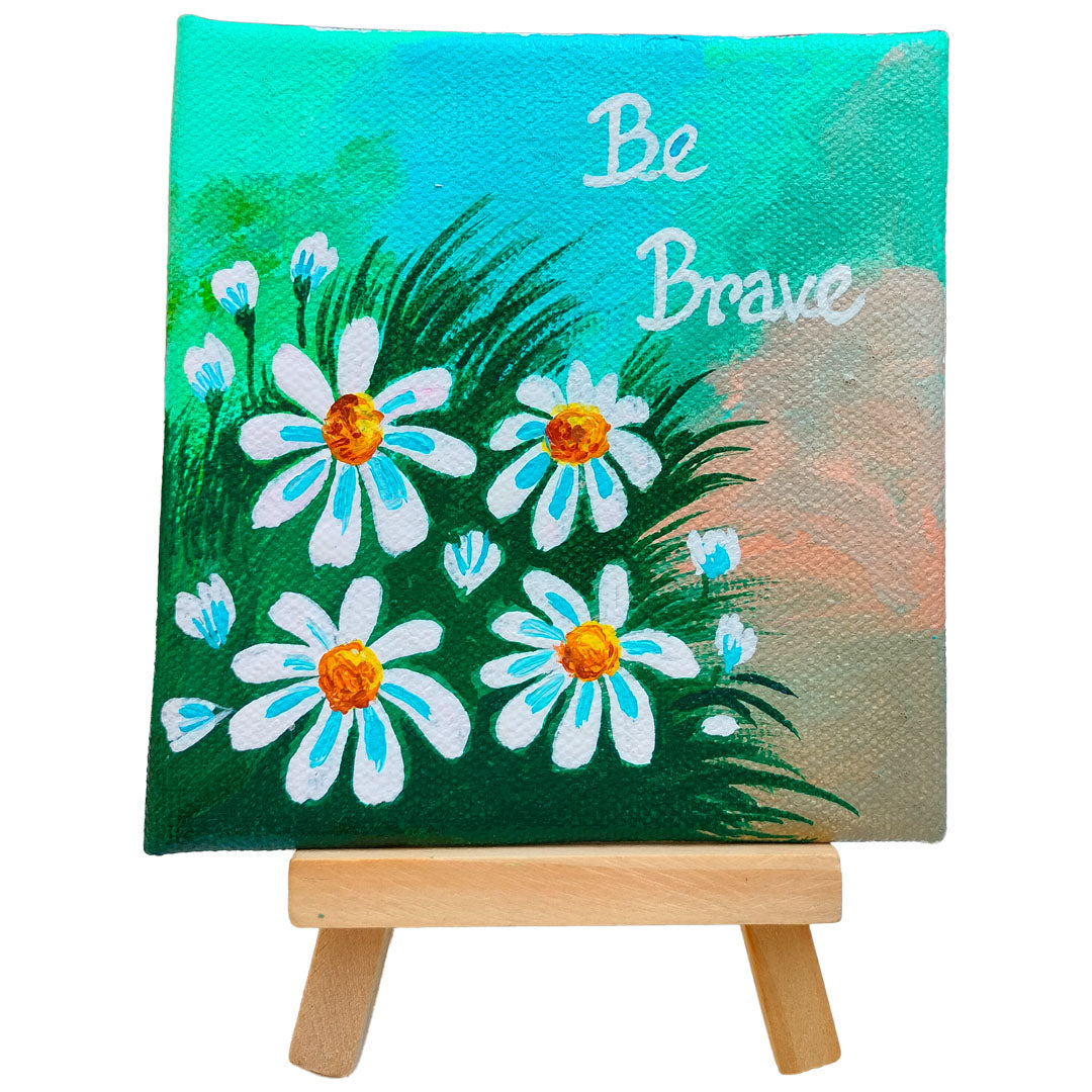 Craftooba Hand-Painted Mini Canvas Art – “Be Brave”