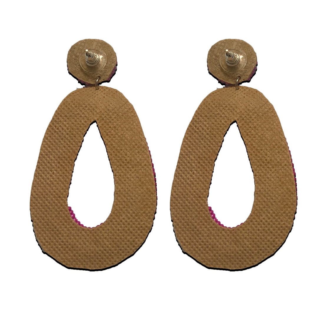Craftooba Pink Coloured Beaded Earings Length: 9 cm, Breadth: 5 cm | Earings | Jewellery | Beads Jewellery | Fashion |