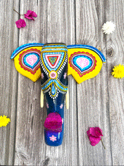 Wooden Hand painted and Hand crafted decorative beautiful Elephant head wall hangings | Home Decor, Christmas Decor, Christmas Gifts | Wall hangings, Wall Decor | Size 10inches (Navy Blue)