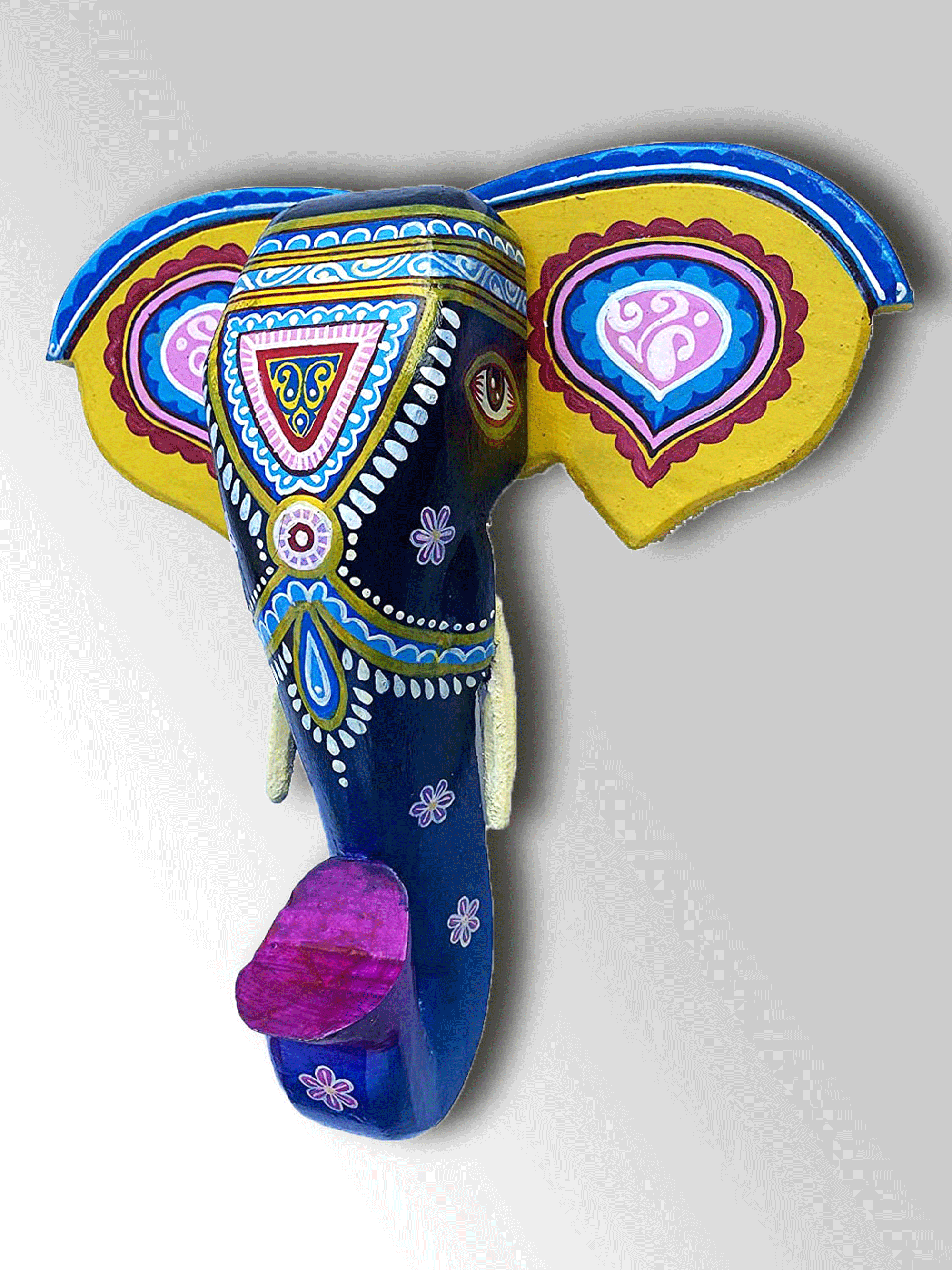 Wooden Hand painted and Hand crafted decorative beautiful Elephant head wall hangings | Home Decor, Christmas Decor, Christmas Gifts | Wall hangings, Wall Decor | Size 10inches (Navy Blue)