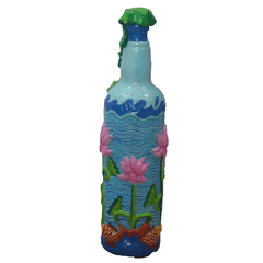 Glass handpainted bottle art – 10.2 inches | Glass handpainted Bottle decor