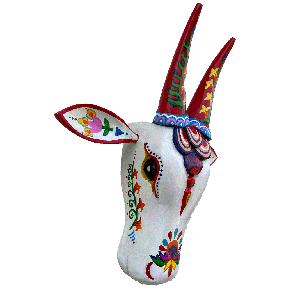 10-Inch Hand-Carved & Hand-Painted Cow head