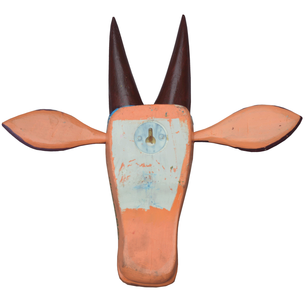 Handcrafted 10-Inch Wooden Cow Head Wall Decor | Oachira Festival Kerala Inspired | Vastu Positive Traditional Art