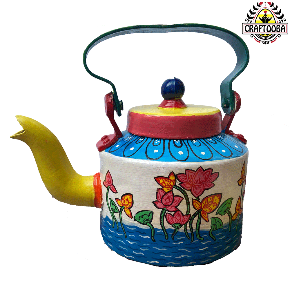 Lotus Painting Aluminum Kettle _ Large
