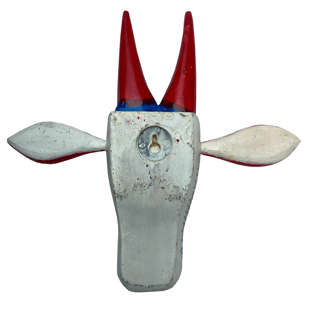 10-Inch Hand-Carved & Hand-Painted Cow head