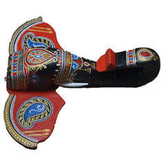 Wooden Hand painted and Hand craf15-Inch Wooden Hand-Carved & Hand-Painted Elephant Head Wall Décorted decorative beautiful Elephant head wall hangings | Wall Decor | Size 15inches Black